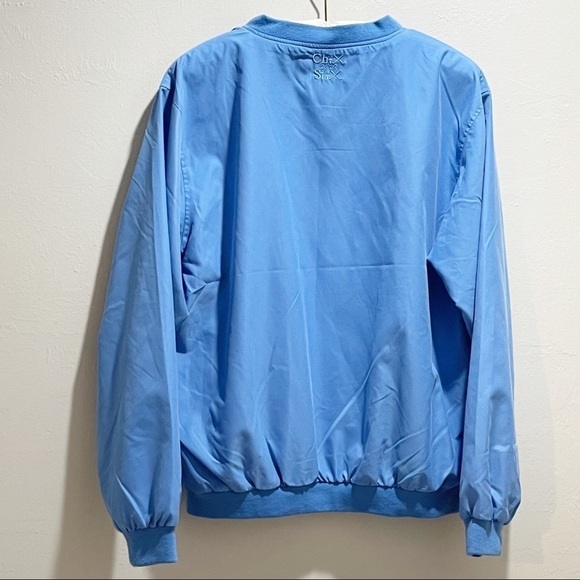 CHIX WITH STIX Women’s Blue Golf V-Neck Water Resistant Wind Breaker - Picture 2 of 8